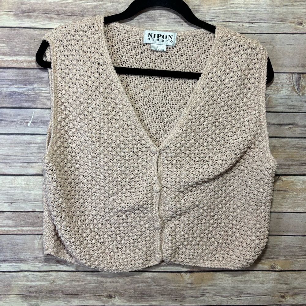 Nipon Studio Vintage Knit Cardigan Vest XL
